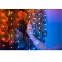 Ziemassvētku eglītei un dekoram viedā LED gaismas virtene Candies pērlītes 100 RGB diodes 6 m 7 W zaļš vads USB-C TWKP100RGB-G Twinkly