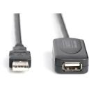 Digitus USB 2.0 kordinaatorikaabel DA-73102, 20m, 0,48Gbit/s, aktiivne kaabel, must