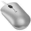 Lenovo kompakti pelė 540 GY51D20877, 1.8m, 4 mygtukai, 2400 dpi, optinė, USB-C, pilka