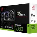 Asus Graafikakaart ROG-ASTRAL-RTX5080-O16G-GAMING 16GB GDDR7, 256 bitti, PCIe 5.0, 4 ventilaatorit, 7680 x 4320