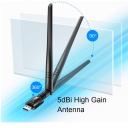 AirMax AC1300 Divu Joslu WiFi USB Adapteris USB 3.0 Antena Augsta Ienesība Melns Cudy WU1400