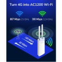 LT700 Āra Mesh AC1200 4G LTE Cat6 Gigabit Maršrutētājs IP65 PoE Divu Joslu VPN Mesh Balts Cudy LT700OUT