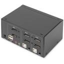 Digitus KVM komutators DS-12862, 2 x KVM porti, metāla korpuss, Dolby TrueHD, DTS-HD, LED statuss