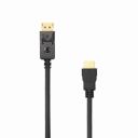 Sbox DP-HDMI M/M 2m DP-HDMI-2, 2m, 30 kadri/sek, 5 Gbit/s, 1920 x 1080, 3840 x 2160 pie 30 Hz, apzeltīti spraudņi, melna krāsa