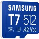 Samsung M&auml;lukaart T7 microSD MB-MB512T/WW, 512 GB, Micro SDXC, UHS-I 10 U3 V30, kuni 170 MB/s, veekindel, l&ouml;&ouml;gikindel