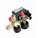 Gaisa kompresora spiediena regulators ar slēdzi, 2 ātrās savienojuma, 2 spiediena mērītāji, 230V, 12 bar, AW10207, AWTOOLS