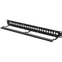 Lanberg Patch Panel PPKS-1024-B, 24 pesa, 19 tolli, 1U, must, ABS, plastmass