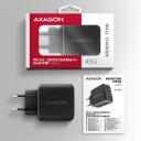 Axagon sieninis įkroviklis ACU-PQ45 45W, 2xUSB-A, 1xUSB-C, 100-240V, QC4+, PD3.0, juodas, energijos apsauga