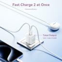 Vention зарядное устройство FERW0-EU 65W PD быстрая зарядка, 3 устройства, 2 USB-C, 1 USB-A, AC, белый