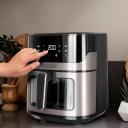 Black Decker fritēze BXAF6500E ES9730070B, 6.5L, 1600W, 8 režīmi, digitālais displejs, nerūsējo&scaron;ā tērauda korpuss