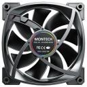Montech Datora korpuss ventilators AX120 PWM BLACK 3 IN 1, 120mm, 720-1760RPM, 27dB, 3x4PIN, RGB apgaismojums