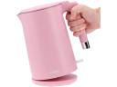 Rozā elektriskā tējkanna 1,5L, LUND, 68209, 1850-2200 W, automātiskā izslēgšanās, 360° rotējoša pamatne