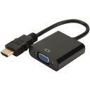 Digitus HDMI kuni VGA muunduradapter DA-70461, 1080p, 1xVGA, 3,5mm audio, must
