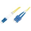 Digitus patch kabelis DK-2932-03, 3m, OS2, LC/SC, 9/125&micro;, pilns duplekss, booted, halogēnu brīvs, keramikas ferrule