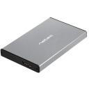 Natec HDD cietā diska korpuss NKZ-1281, 2.5", 4 TB, 6 Gbit/s, 9.5 mm, USB 3.0, pelēks, SATA, 1 disks