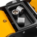 Zema profila hidrauliskais domkrats JCB TH33013 3 t 75–505 mm, divu virzuļu, gumijas palikni, drošības vārsts