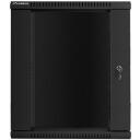 Lanberg Seinale kinnitatav rack WF01-6615-10B, 600mm, 15U, 60kg, IP20, klaasiduksed, 4 vertikaalset riba, 2 ventilaatori pesa