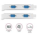 Axagon Адаптер PCEA-S4N 4x RS-232 250 кBd PCIe 5 Gbit/s, CE, RoHS, SP и LP, 1 шт.