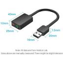 Vention USB 2-portne v&auml;line helikaart CDYB0 0.15m, 2.1 kanalit, 16 bitti, 3.5 mm, must