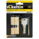 Keltin Цилиндр замка K02607, 30/30 мм, матовый латунный, 3 ключа, 25000 циклов, алюминий, ZnAl сплав