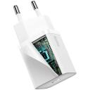 Baseus Super Si Ātrā Lādētājs 1C 20W TZCCSUP-B02, AC 100-240V, 1m, USB-C uz Lightning, 20W Max, PVC