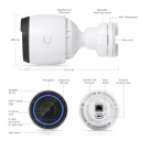 Lauko vidaus IP stebėjimo kamera 4K 8 MP PoE su 3&times; optiniu priartinimu 25 m IR naktiniu matymu AI įvykių aptikimu ir integruotu mikrofonu UVC G5 Pro Balta Ubiquiti