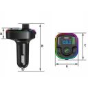 Manta FM modulaator TFM102 STREAM, QC3.0 USB, USB-C PD 20W, Bluetooth 5.0, MicroSD pesa, 7 taustavalguse t&uuml;&uuml;pi