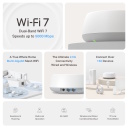 TP-Link Deco BE25 (2-pack) bevielių mar&scaron;rutizatorių komplektas Mesh Wi-Fi 7 AX3600 iki 3600 Mbps EasyMesh 2&times; įrenginiai 4&times; antenos kiekviename 2&times; Gigabit LAN/WAN Balta
