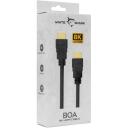White Shark BOA kabelis HDMI-HDMI, BOA, 2m, 8K, 60Hz, 48 Gbps, 24K apzeltīti spraudņi, Ethernet, CEC, ARC