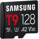 Samsung M&auml;lukaart T9 microSD MB-MH128T/WW, 128 GB, UHS-I U3 Class 10 V30 A2, SD adapter, veekindel, l&ouml;&ouml;gikindel, tolmukindel