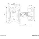 Neomounts крепление для ТВ WL40-540BL12 с полным движением 32-55" 35 кг, VESA 100x100-200x200 мм, наклон -2-12&deg;, поворот 0-30&deg;