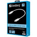 Sandberg USB-C к USB-C кабель для зарядки 136-30, 0.2m, USB Type C, подходит для зарядки