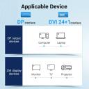 Vention Видео кабель DP на DVI 1м HAFBH, 5.2мм, черный, 1080p, 60Гц, 3D, Plug and Play, алюминиевая фольга, медь