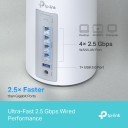 TP-Link Deco BE65 (3-PACK) BE9300 Whole Home Mesh Wi-Fi 7 sistēma trīs joslu 2.4 GHz 574 Mbps 5 GHz 2880 Mbps 6 GHz 5760 Mbps 4&times;2.5GbE USB 3.0 Balta