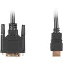 Lanberg HDMI DVI-D kaabel CA-HDDV-10CC-0018-BK, 1.8 m, must, kuldkattega pistikud, vormitud, kruvid