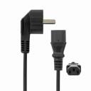 Sbox strāvas kabelis PC-POWER-CAB, 2m, 6mm, eiro tips E/F, IEC C13, 0,5mm2, melna