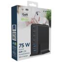 Gembird Laadija TA-UC-2A4C-PD75-01-BK 75W, 6 porti, 100-240V, 12V, 1.5m toitekaabel, QC 3.0, PD