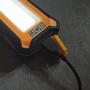 JCB viegls uzlādējams LED darba lukturis darbnīcai un būvlaukumam 1000lm 3 režīmi magnēts āķis USB Powerbank IP54 JCB-WL-PALM