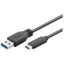 Goobay Apaļais kabelis 67999, 0.5m, USB 3.0 A vīrie&scaron;u, USB-C vīrie&scaron;u, ātra uzlāde, datu pārsūtī&scaron;ana