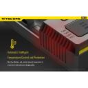 Nitecore Зарядное устройство INTELLICHARGERNEWI4 1500mA, 4 слота, поддержка аккумуляторов 3.7V и 4.35V, ACD технология