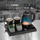 Adler AD 1387 elektriskā tējkanna, 1 L, 1000 W, 2 krūzes, melna, 35,8 x 23,8 x 2,8 cm, 0,65 m, 220-240 V