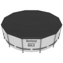 Bestway Baseina pārsegs 58037 7354582, 3,70m, izturīgs melns PVC, stiprinājuma virves, drenāžas caurumi