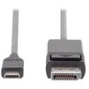 Digitus USB Type-C adaptera kabelis AK-300333-020-S, 2 m, USB-C, DisplayPort, 4K atbalsts, datu pārsūtī&scaron;anas ātrums 32,4 Gbit/s