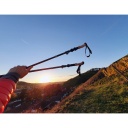 Trekking poles 'Micro-Fold', Origin Outdoors, R020180, 120-135 cm, melni, viegls alumīnijs, ergonomisks korķa rokturis