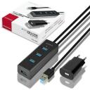 Axagon USB centras HUE-S2BP 4 USB 3.0 prievadai, 1.2 m maitinimo adapteris, 0.076 kg