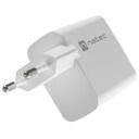 Natec Lādētājs NUC-2142, 45W, 110-240V, 50/60Hz, 3A, 1xUSB-A, 1xUSB-C, ātrā uzlāde, universāls