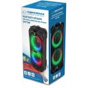 Esperanza EP157 BT FM LED RGB skaļrunis melns 10W, 185mm, 150mm, 398mm, 10m, 5h, 5V, 3.5mm, 5.0, LED apgaismojums