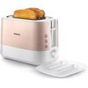 Philips Tosteris HD2638/11, 2 riekeliai, 950 W, rožinė auksinė, balta, 230 V, 1050 W, metalas, 7 rudos spalvos lygiai
