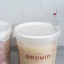 Permatomas fermentacijos indas BROWIN 340439, 30 L, su spauda, čiaupu ir dangčiu, polipropilenas BPA be
