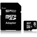 Silicon Power m&auml;lukaart MicroSDHC, SP008GBSTH010V10SP, 8 GB, 3.6 V, 2.7 V, 3.3 V, 2.8 V, 1 tk, Class 10, RoHS, ECC